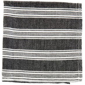 Meraki Hammam Vaskeklud 3 stk, Sort/Hvid Strib