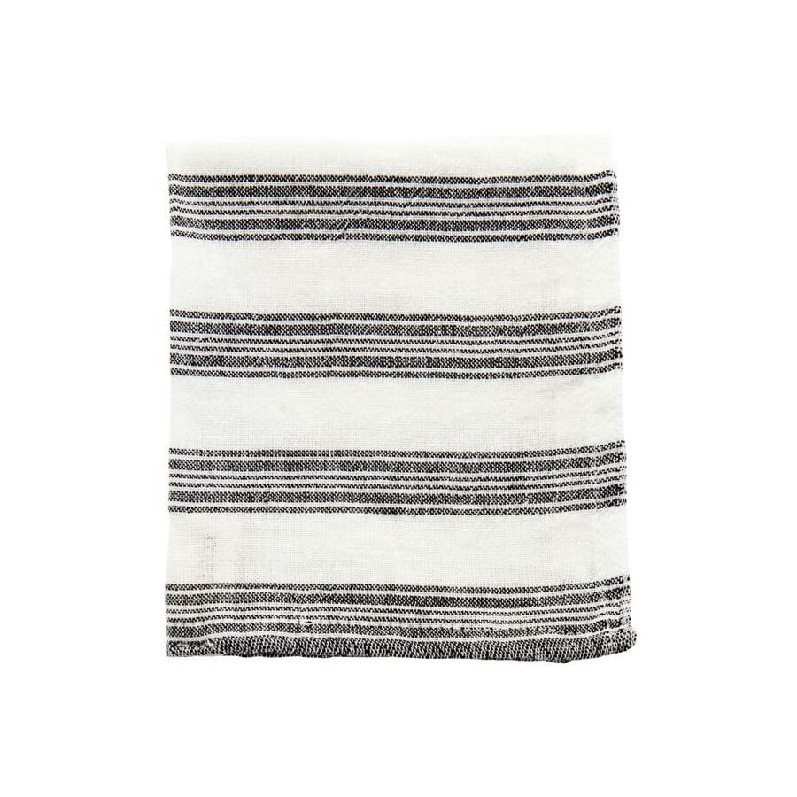 Meraki Hammam Vaskeklud 3 stk, Hvid/Sort Strib