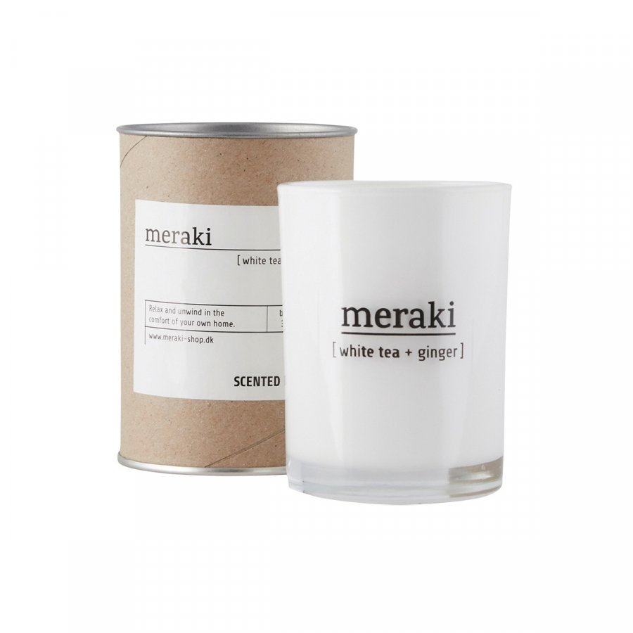 Meraki Duftkerze 10,5 cm, White tea & Ginger