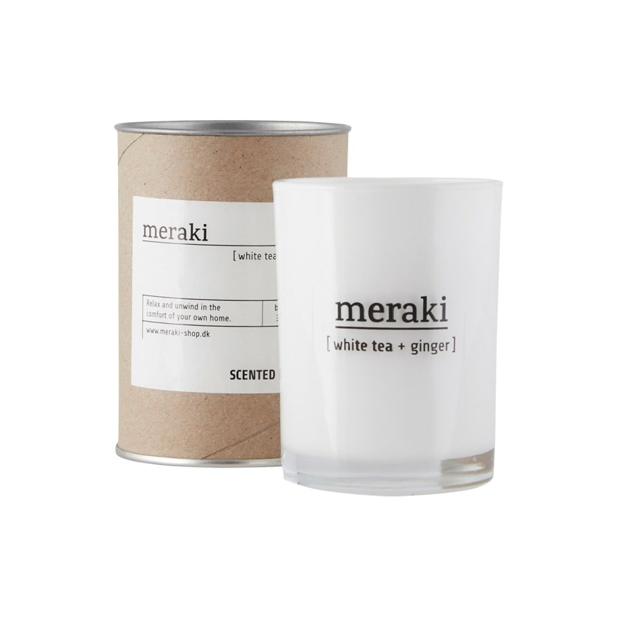 Meraki Duftkerze 10,5 cm, White tea & Ginger