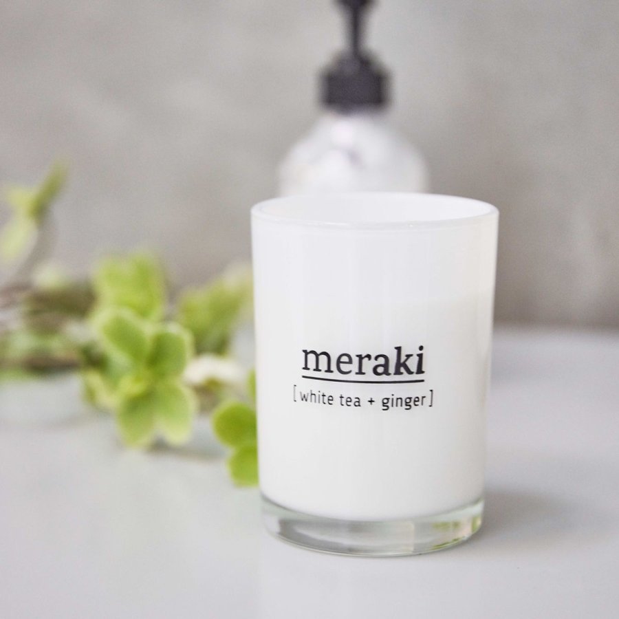 Meraki Duftkerze 10,5 cm, White tea & Ginger