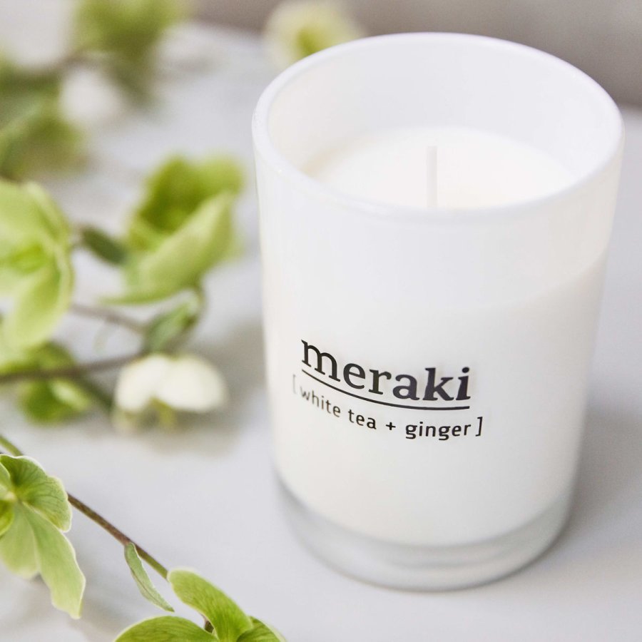 Meraki Duftkerze 10,5 cm, White tea & Ginger