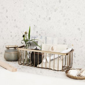 House Doctor Bath Badeværelseskurv 28x11 cm, Børstet Messing