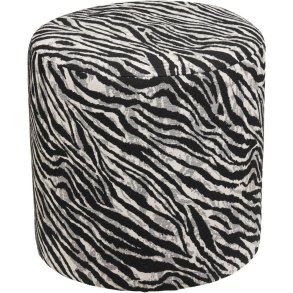 House Nordic Kimberley Puf H40 cm, Sort/Hvid