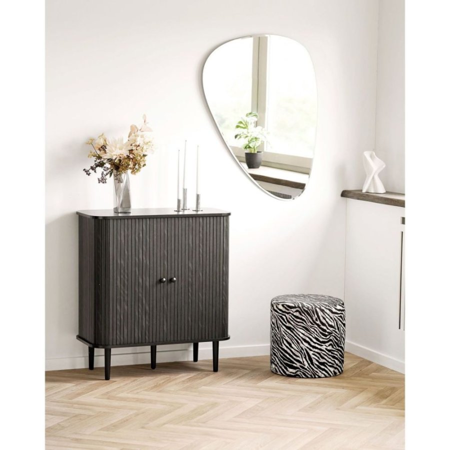House Nordic Kimberley Puf H40 cm, Sort/Hvid