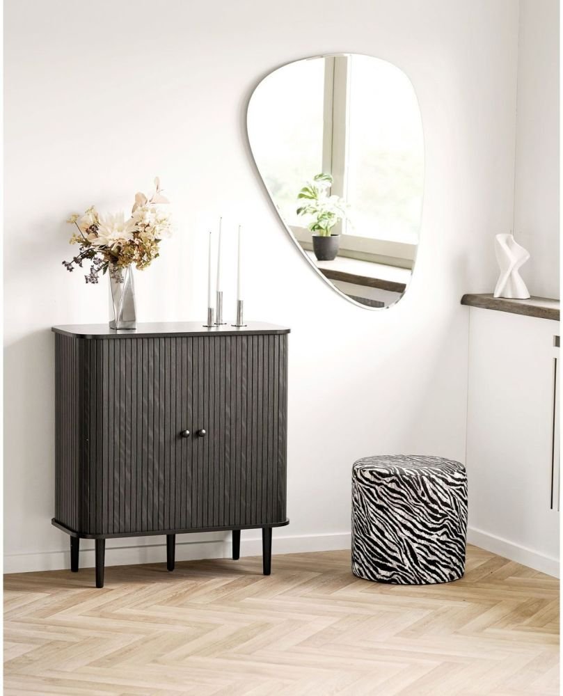 House Nordic Kimberley Puf H40 cm, Sort/Hvid