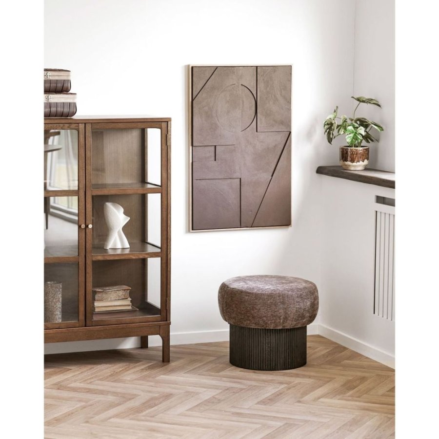 House Nordic Christchurch Puf H42 cm, M�rkebrun