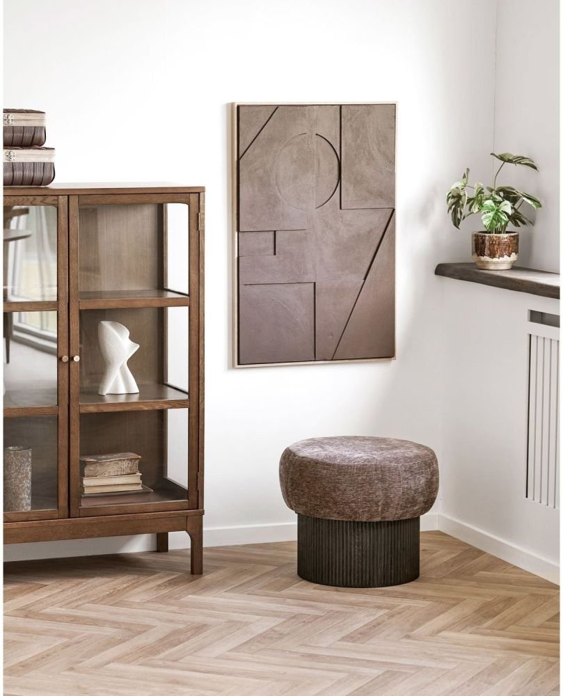 House Nordic Christchurch Puf H42 cm, M�rkebrun