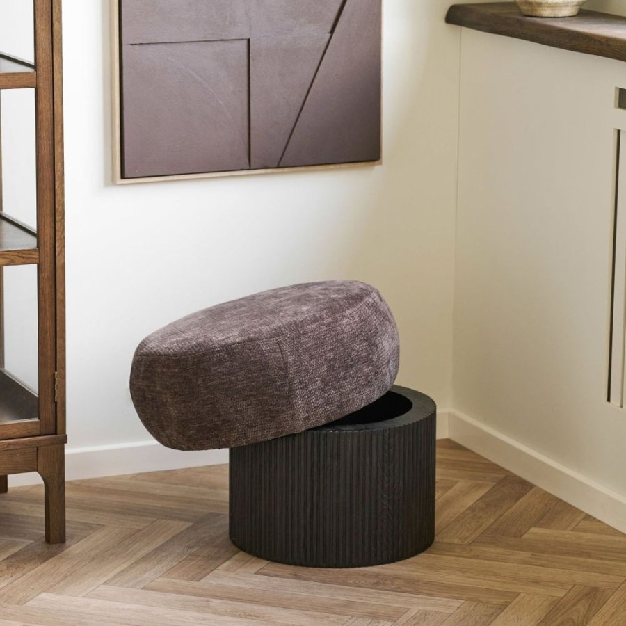 House Nordic Christchurch Puf H42 cm, M�rkebrun
