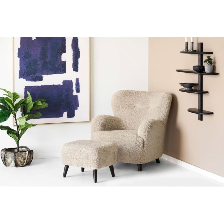 House Nordic Lunaro Puf H39 cm, Lysebrun