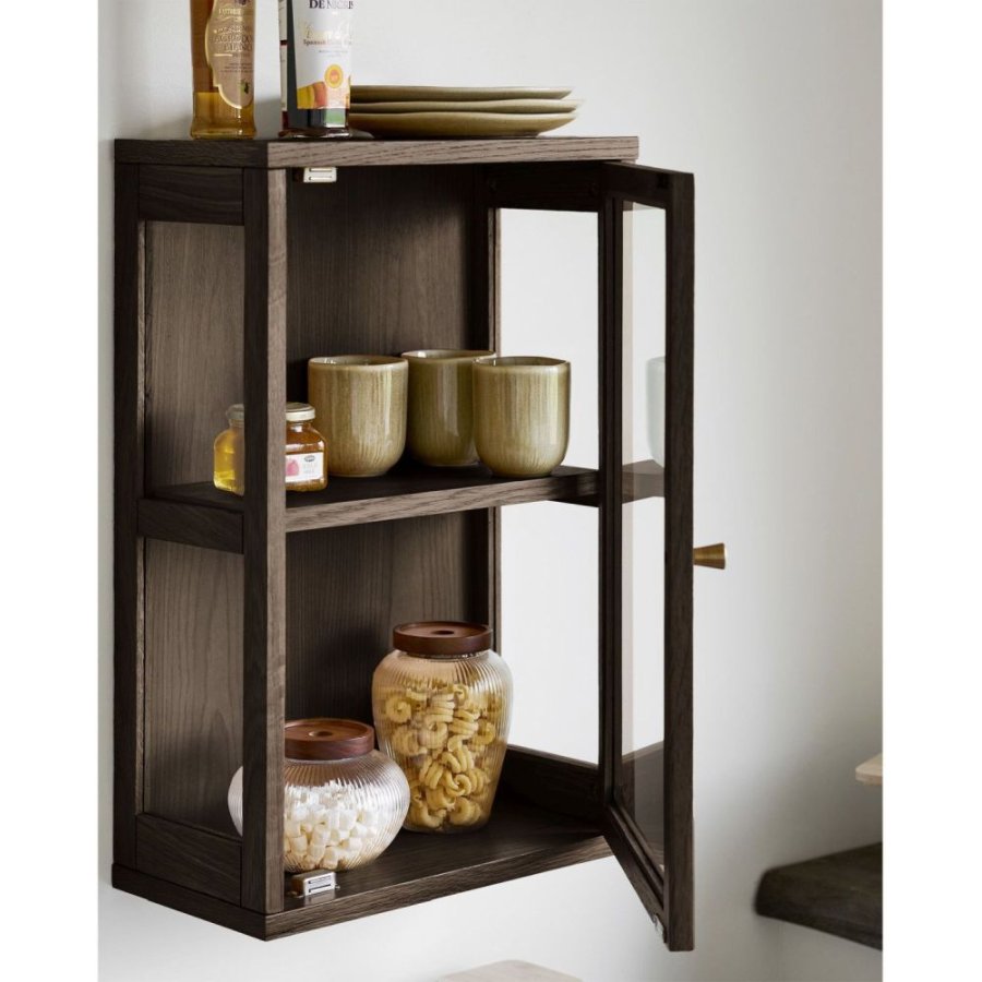 House Nordic Zamora V�gh�ngt Vitrineskab 40x60 cm, Eg/Egetr�sfiner
