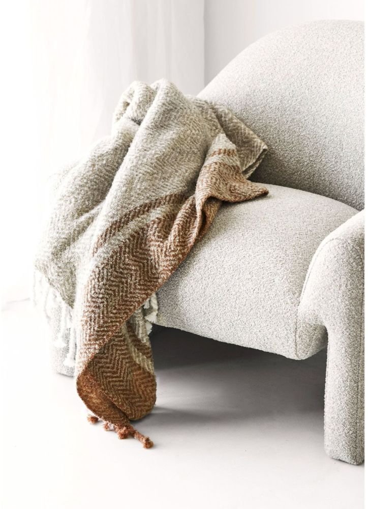 House Nordic Almora Plaid 130x180 cm, Beige/Orange