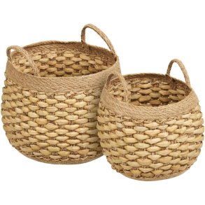 House Nordic Strahan Korb 2er Set, Seegras/Wasserhyazinthe