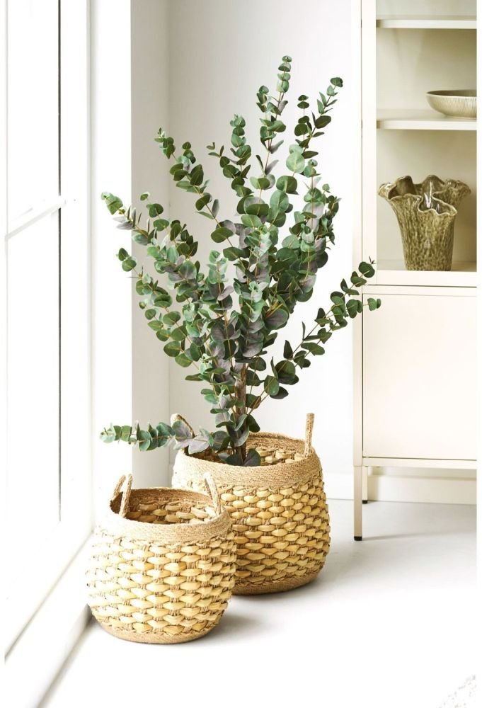 House Nordic Strahan Korb 2er Set, Seegras/Wasserhyazinthe