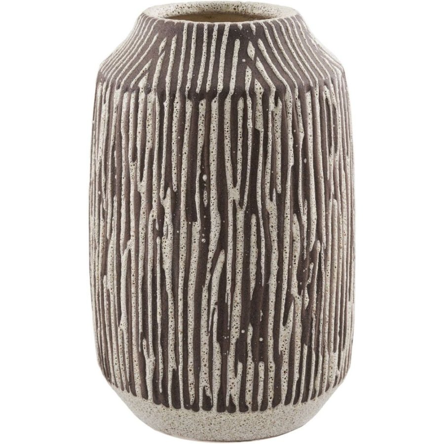House Nordic Vase H28,5, Brun/Hvid