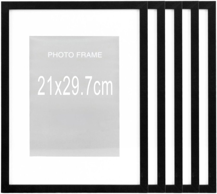House Nordic Marbella Rammes�t 5 stk. 21x30 cm, Sort