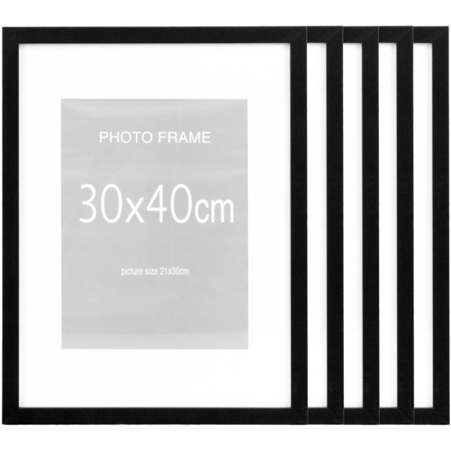 House Nordic Marbella Rammes�t 5 stk. 30x40 cm, Sort