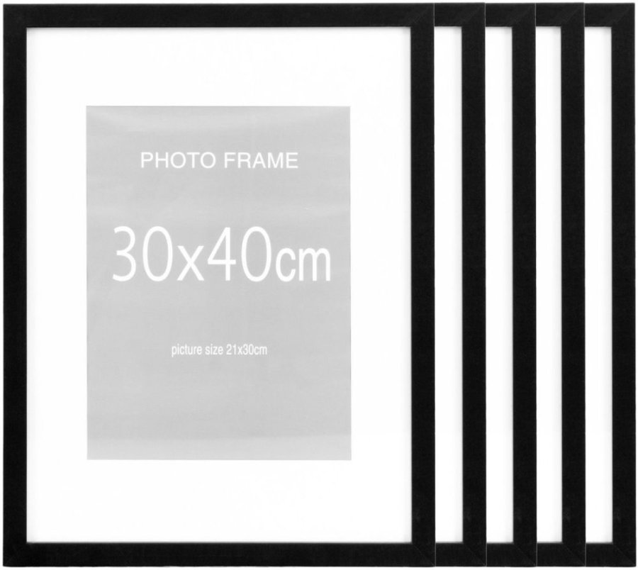 House Nordic Marbella Rammes�t 5 stk. 30x40 cm, Sort