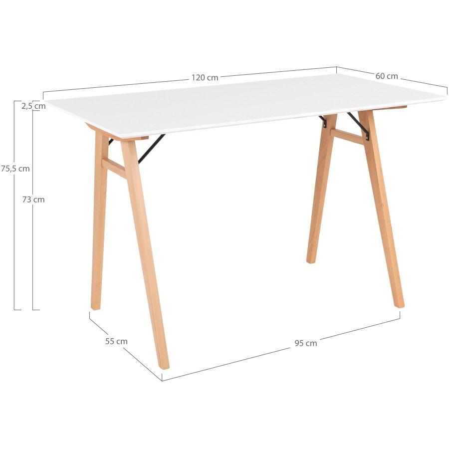 House Nordic Vojens Schreibtisch 120 cm, Wei