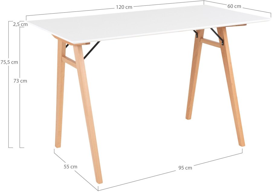 House Nordic Vojens Schreibtisch 120 cm, Wei