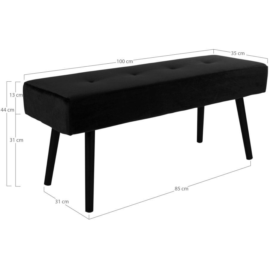 House Nordic Skiby Sitzbank 100 cm, Schwarz