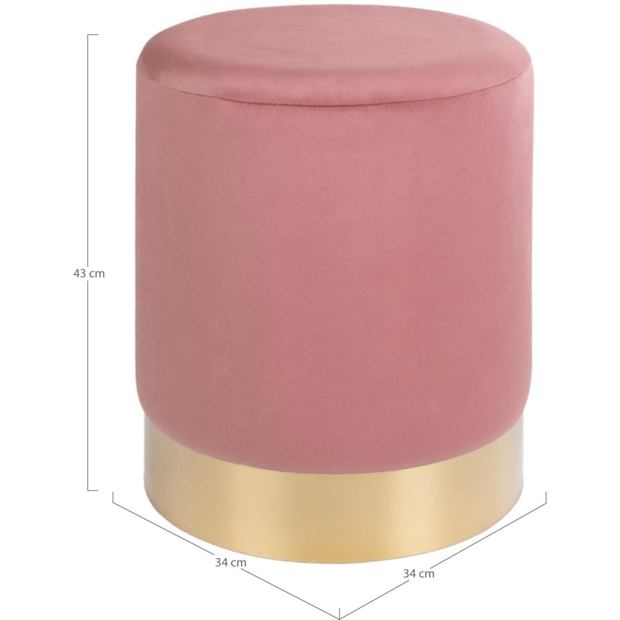 House Nordic Gamby Pouf H43 cm, Rosa