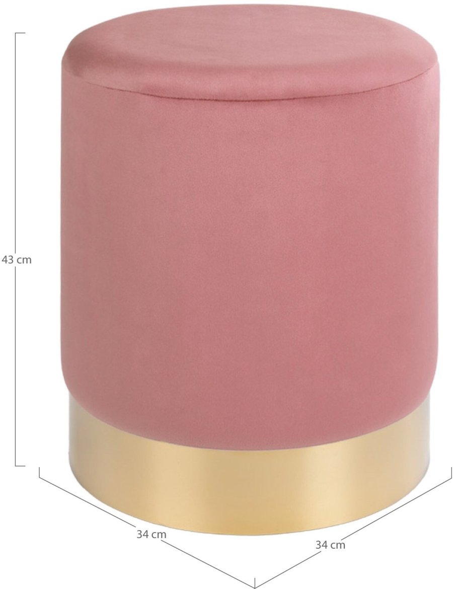 House Nordic Gamby Pouf H43 cm, Rosa