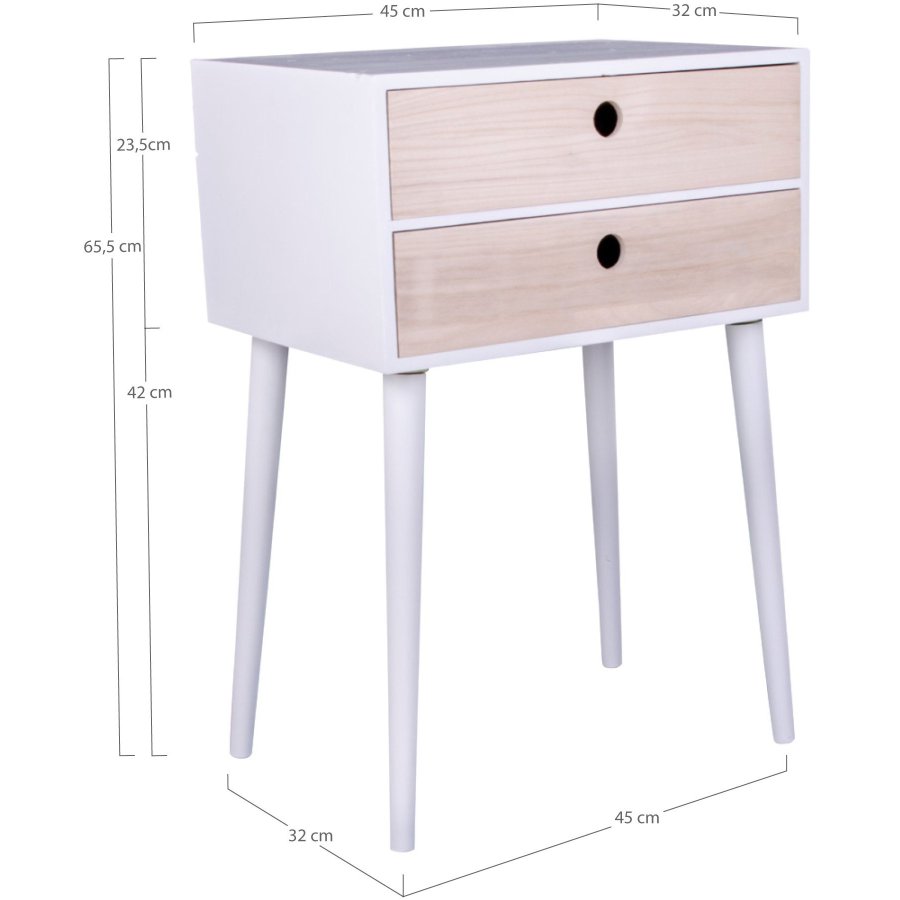 House Nordic Rimini Nachttisch H65,5 cm, Wei