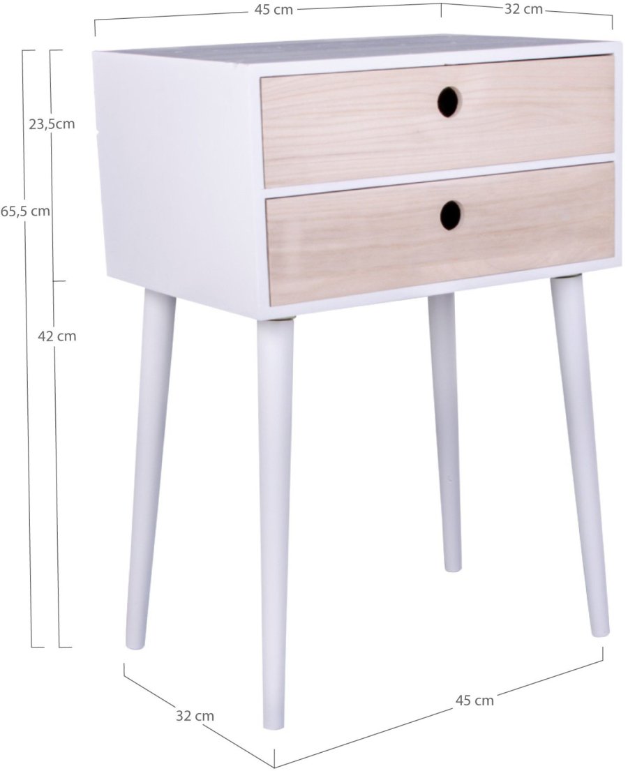 House Nordic Rimini Nachttisch H65,5 cm, Wei