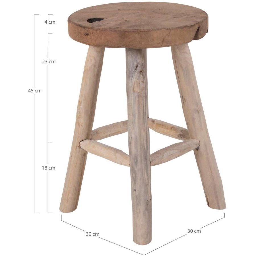 House Nordic Badia Hocker H45 cm, Teak