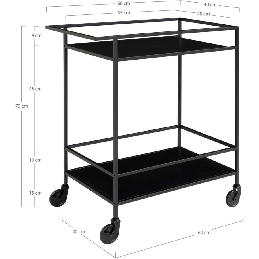 House Nordic Vita Barwagen H79 cm, Schwarz