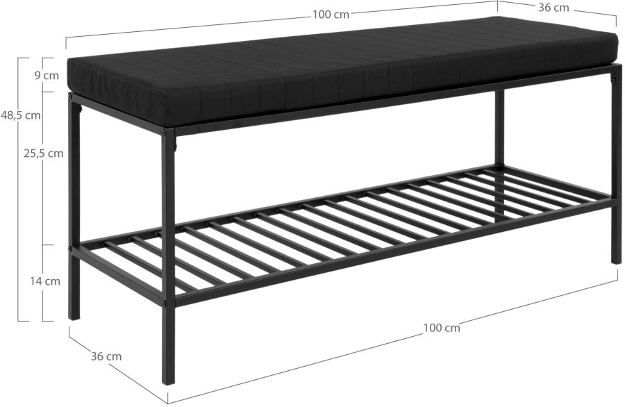 House Nordic Vita Sitzbank 100 cm, Schwarz