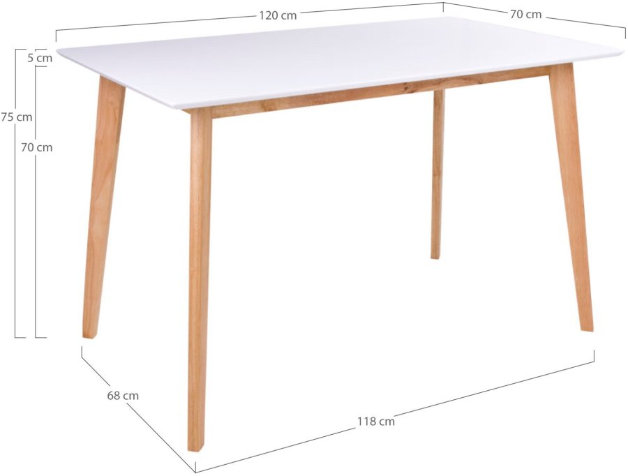House Nordic Vojens Spisebord 120 cm, Hvid