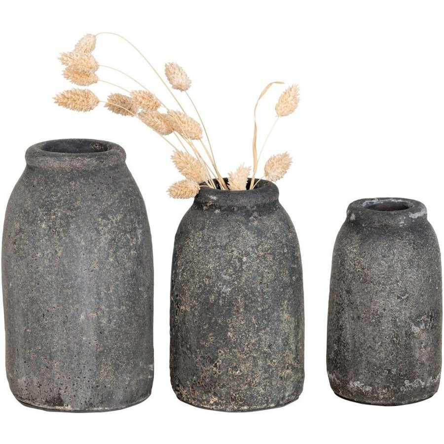 House Nordic Velas Vase 3er Set, Antikes Hellgrau