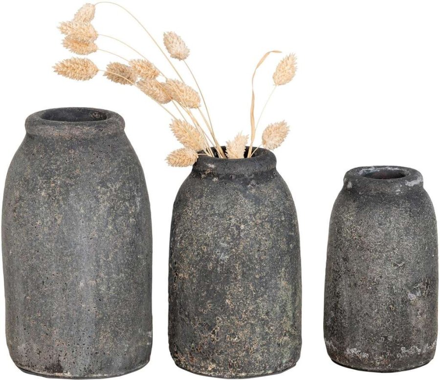 House Nordic Velas Vase 3er Set, Antikes Hellgrau