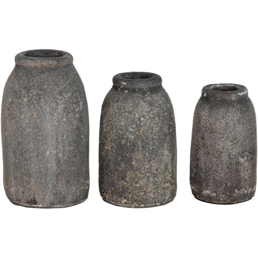 House Nordic Velas Vase 3er Set, Antikes Hellgrau