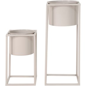 House Nordic Marla Blomsterstander 2 stk, Beige/Grå