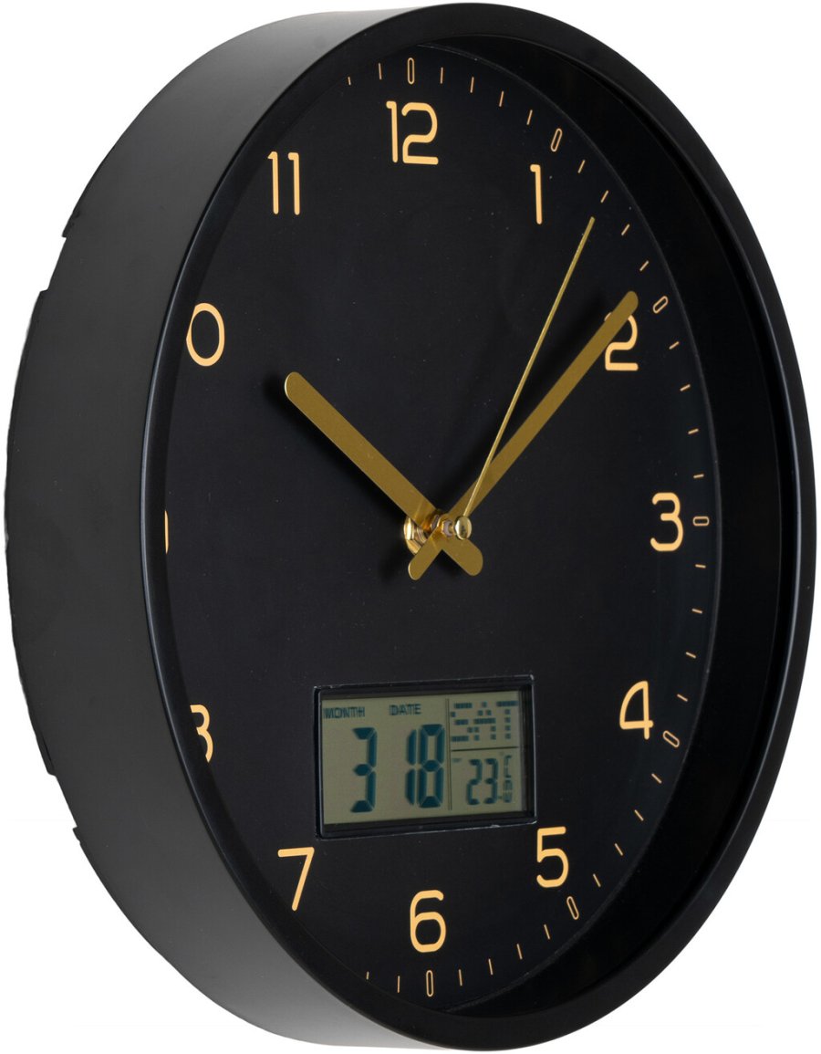 House Nordic Amiens Wanduhr 25 cm, Schwarz