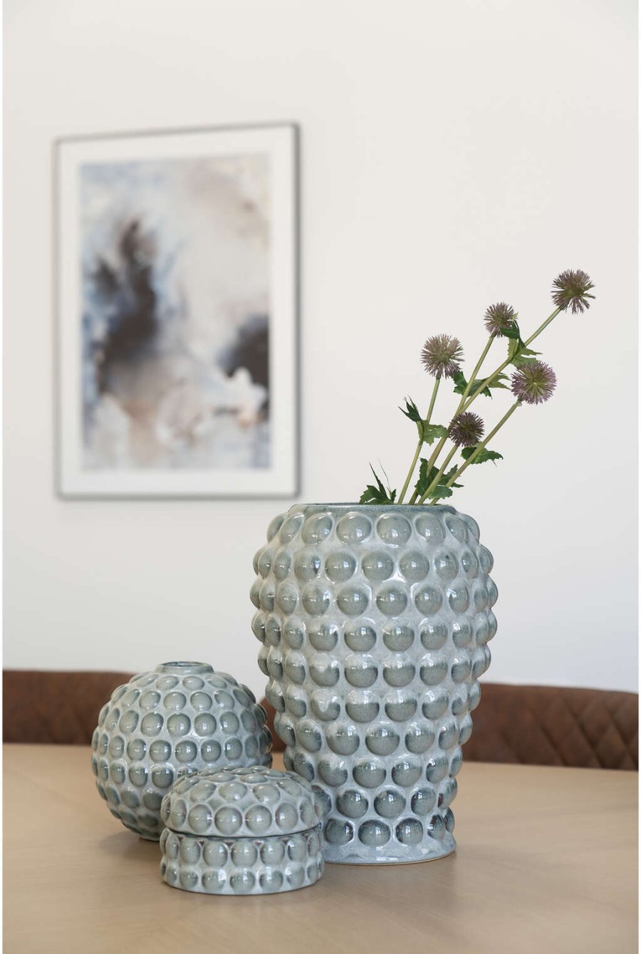 House Nordic Vase H14,5 cm, Bl