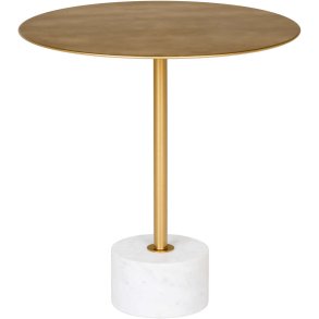 House Nordic Lecco Hjørnebord H52 cm, Messing/Marmor