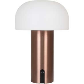 House Nordic Soham Trådløs Bordlampe LED H22 cm, Hvid/Kobber