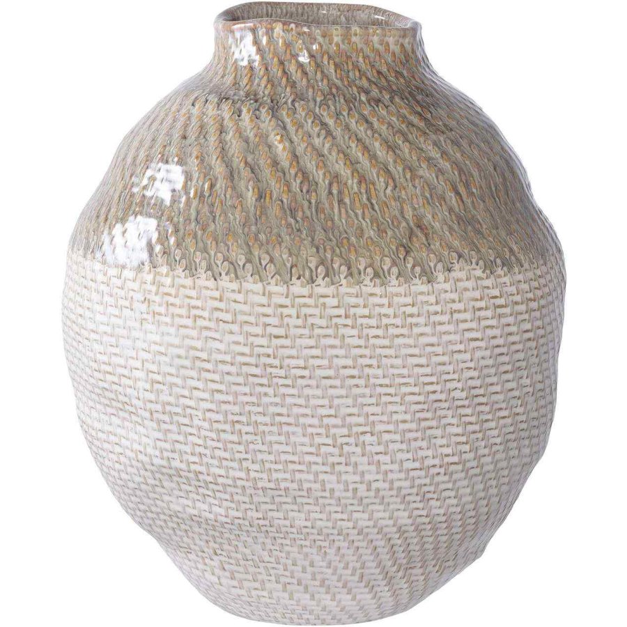 House Nordic Vase H30,5 cm, Wei/Grn