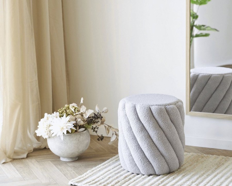 House Nordic Sana Pouf H40 cm, Grau