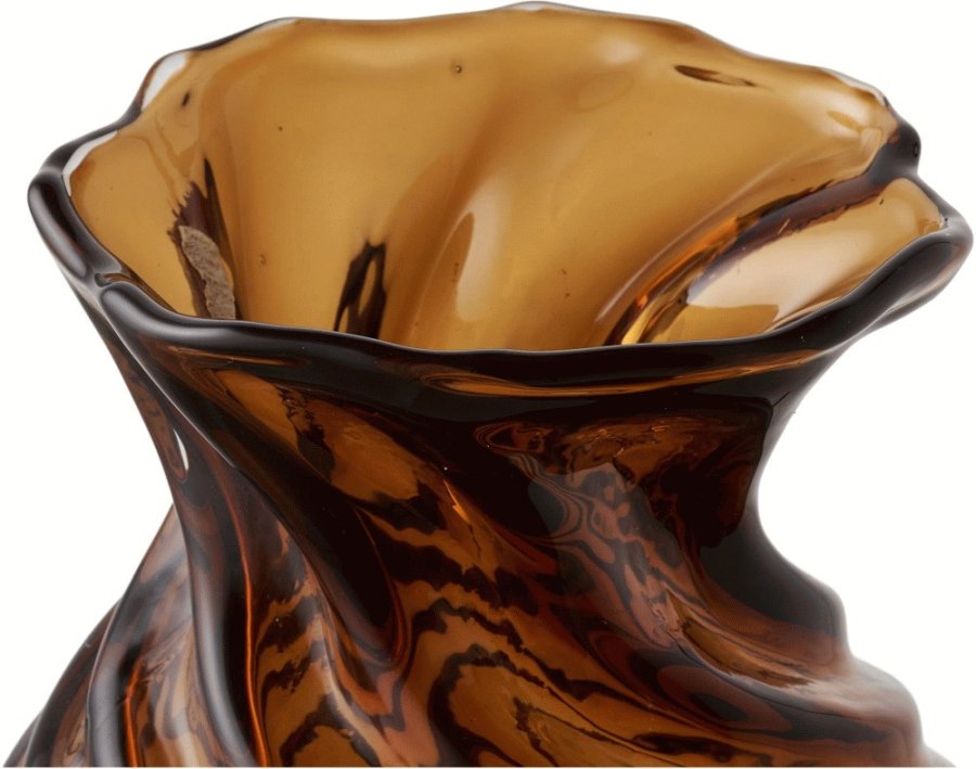 House Nordic Vase H18,5 cm, Smoked Brun