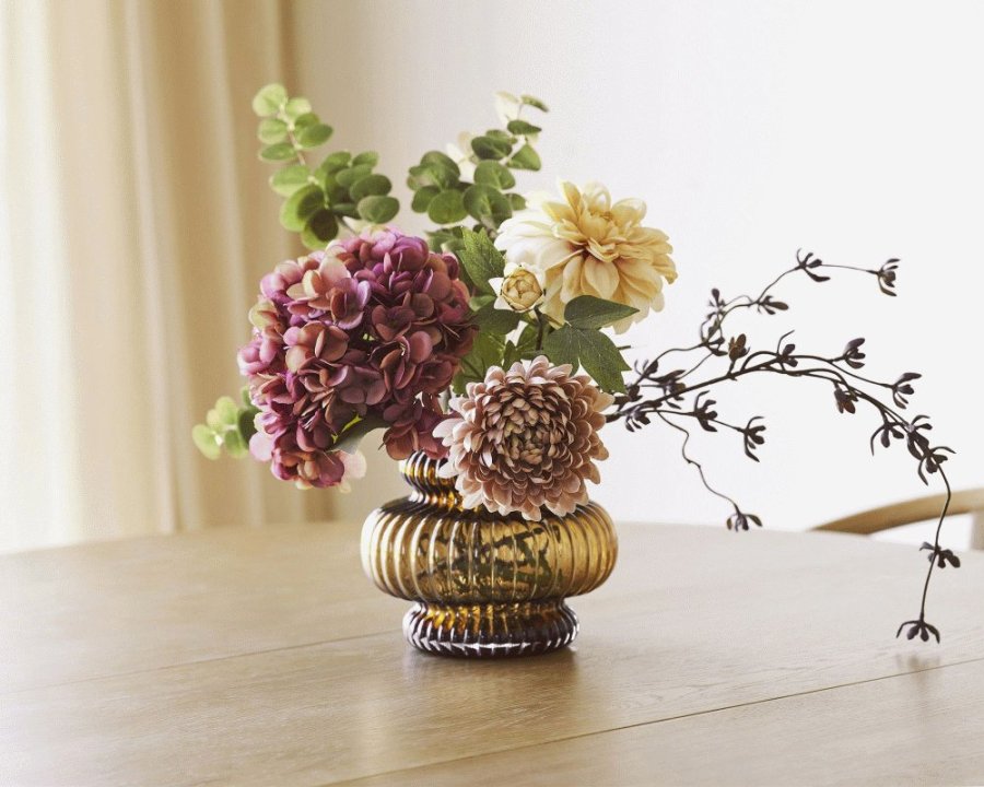 House Nordic Vase H16 cm, Smoked Brun