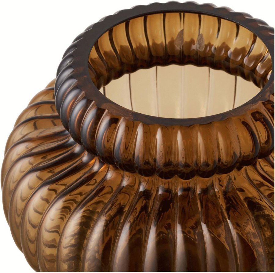 House Nordic Vase H16 cm, Smoked Brun