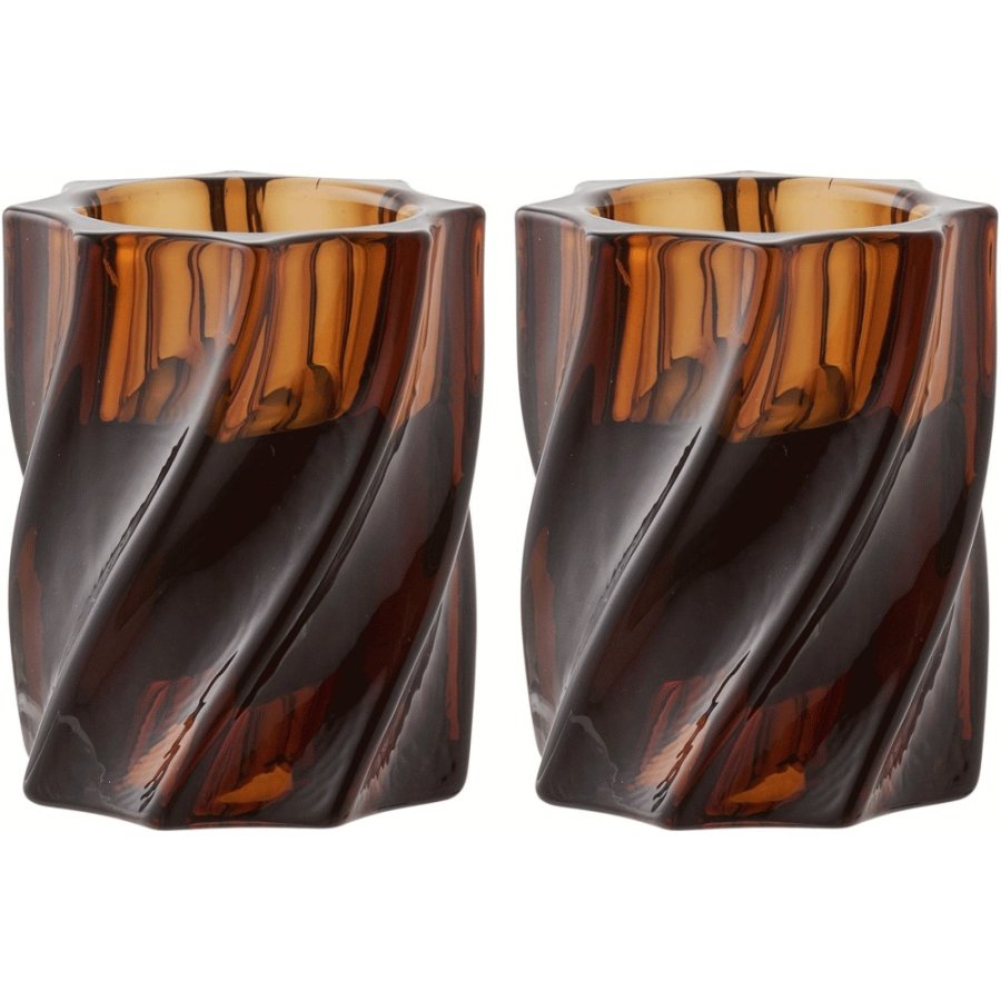 House Nordic Kerzenhalter H7,5 cm, Smoked Brun