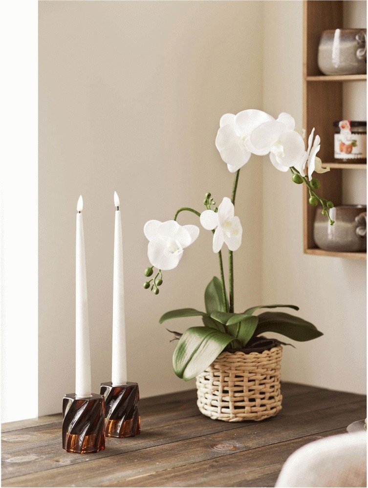 House Nordic Kerzenhalter H7,5 cm, Smoked Brun
