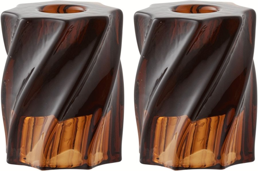 House Nordic Kerzenhalter H7,5 cm, Smoked Brun