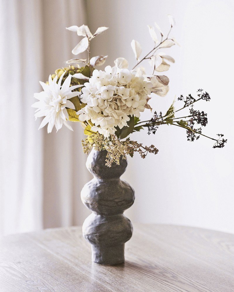 House Nordic Vase H33,5 cm, Dunkelgrau